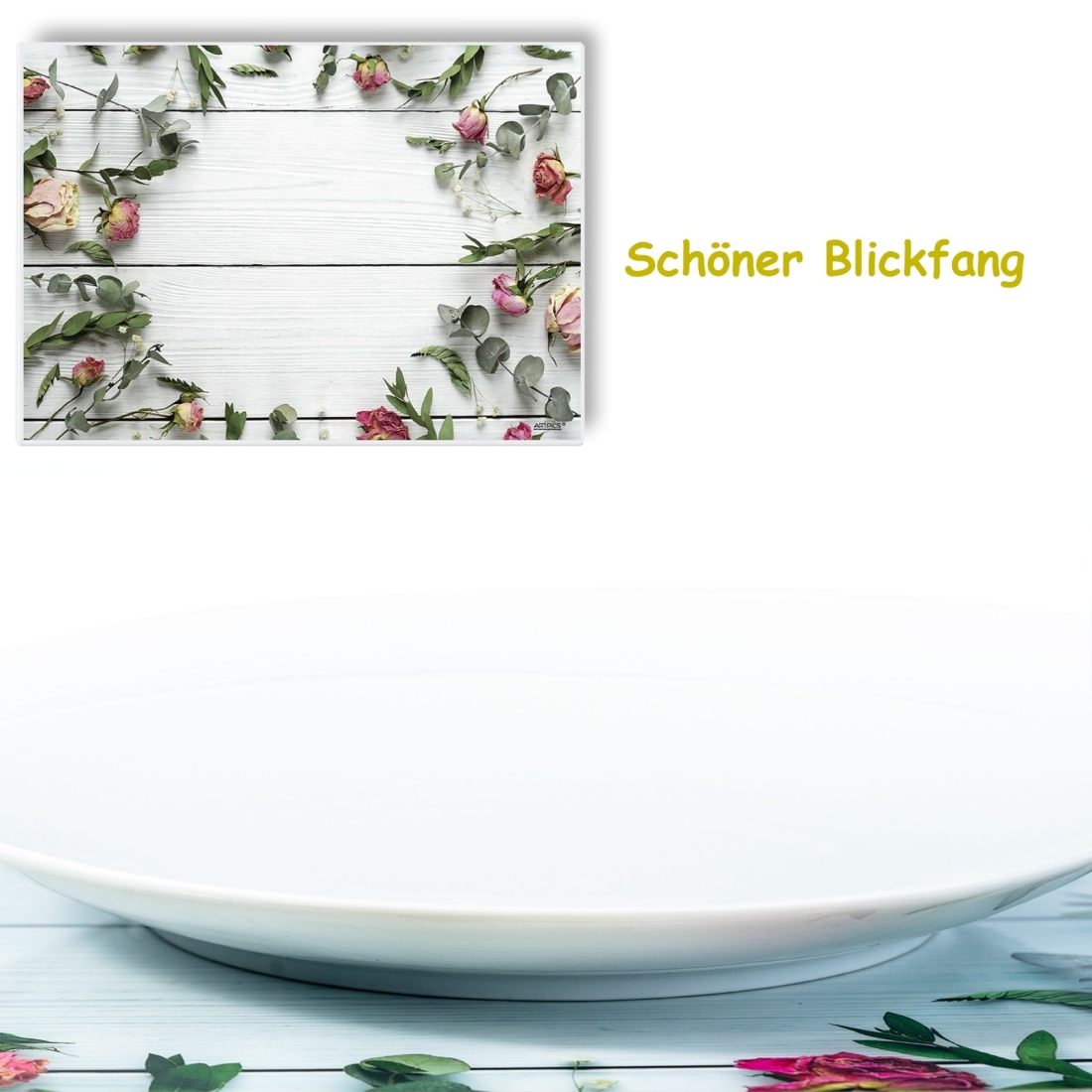 Tischset Platzset abwaschbar Rosen-Kranz von ARTIPICS